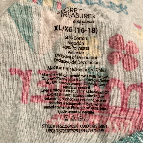 NWOT Vintage Secret Treasures Sleepwear Tank and Shorts Pajama Set Size XL 16/18 - Picture 14 of 14